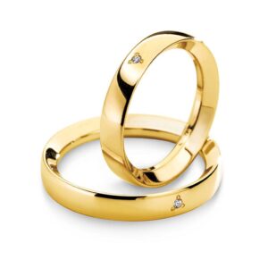 fede matrimonio oro giallo con diamante comete gioielli