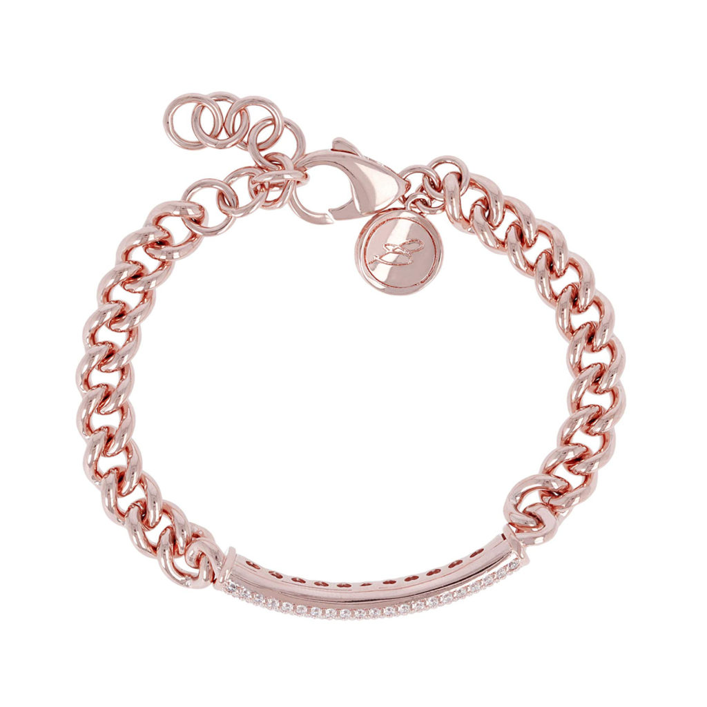 bracciale bronzallure maglia rosegold zirconi