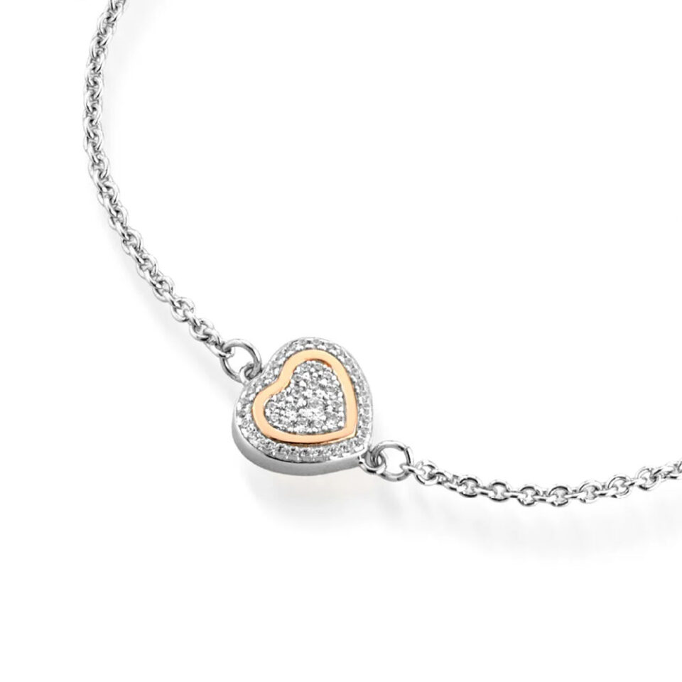 bracciale donna argento con cuore di zirconi roberto giannotti gia450