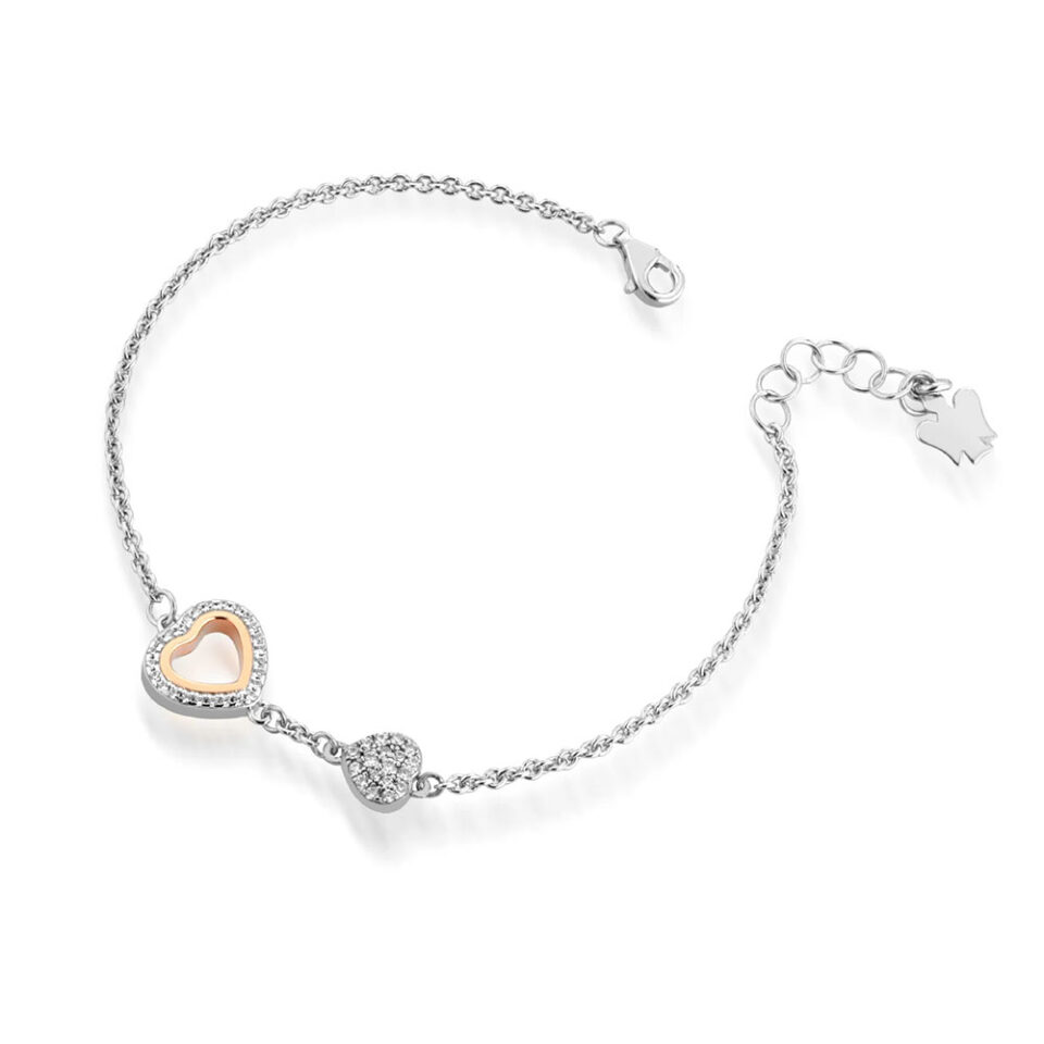 bracciale donna cuori argento e zirconi roberto giannotti gia452