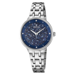 orologio donna festina solo tempo quadrante blu swarovski polvere di stelle