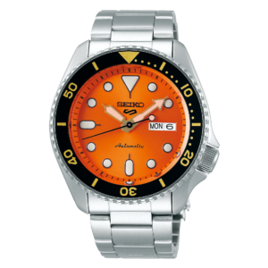 orologio automatico seiko tipo rolex submariner arancio
