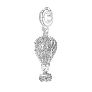 charm rosato mongolfiera argento rodio zirconi