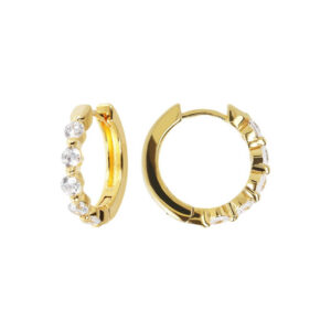 orecchini anelle bronzallure oro giallo zirconi