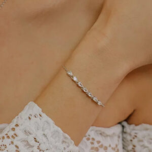bracciale argento con cristalli a goccia comete gioielli sposa