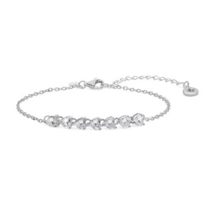 bracciale tennis argento con cuori comete gioielli sposa