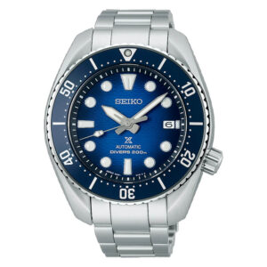orologio da uomo automatico in acciaio con quadrante blu seiko prospex king sumo spb321j1