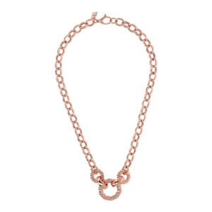 collana ciondolo cerchio placcato oro rosa di bronzallure wsbz02053.r