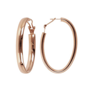 orecchini ad anelle ovali bombate e spesse placcate oro rosa di bronzallure wsbz00376.r