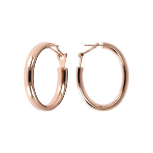orecchini ad anelle ovali spesse placcate oro rosa di bronzallure wsbz00377.r