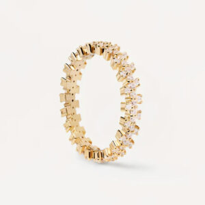 anello eternella da donna in argento placcato oro giallo con zirconi modello crown di PdPaola an01 670