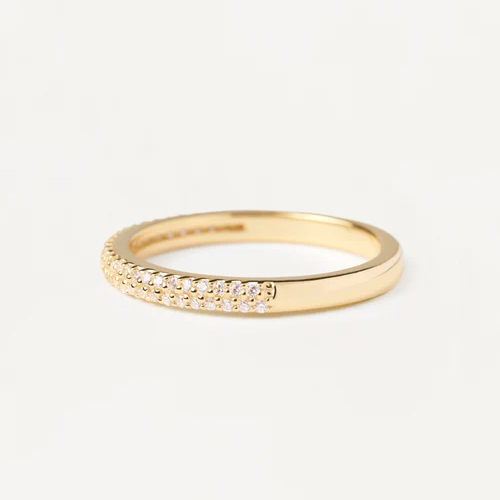 anello a fedina in argento placcato oro giallo modello tiara di PdPaola an01 665