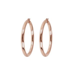 orecchini a cerchio ad anelle tonde placcate oro rosa bronzallure wsbz00311r