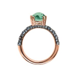 anello bronzallure con zirconi e cristallo verde wsbz02181green