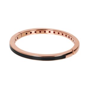 bracciale rigido placcato oro rosa con dettagli in smalto nero bronzallure wsbz02130black