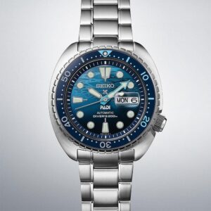 orologio uomo subacqueo professionale automatico seiko prospex king turtle padi special edition the great blue srpk01k1