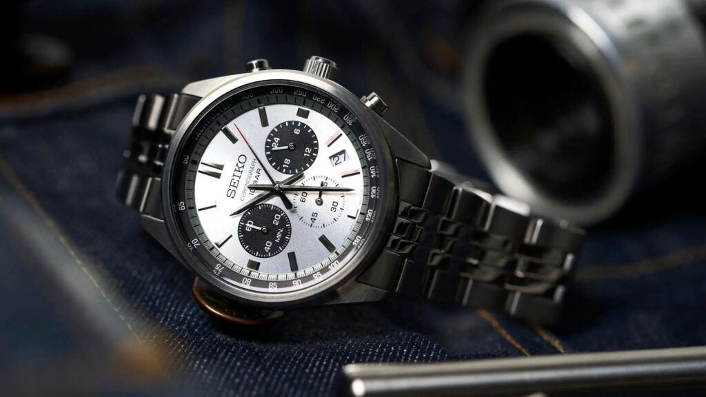 orologio seiko sport chrono ssb425p1 cronografo da uomo con quadrante bianco panda