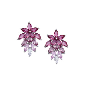 orecchini argento con zirconi rosa a fiore comete ora 212