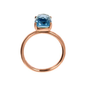 anello donna placcato oro rosa con pietra spinello blu rettangolare bronzallure wsbz02293.sp