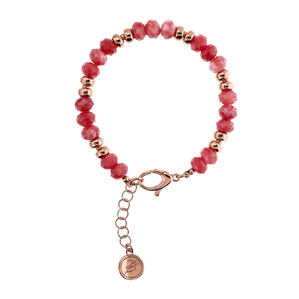 bracciale da donna con pietre naturali rosa fucsia di bronzallure wsbz02211.rh