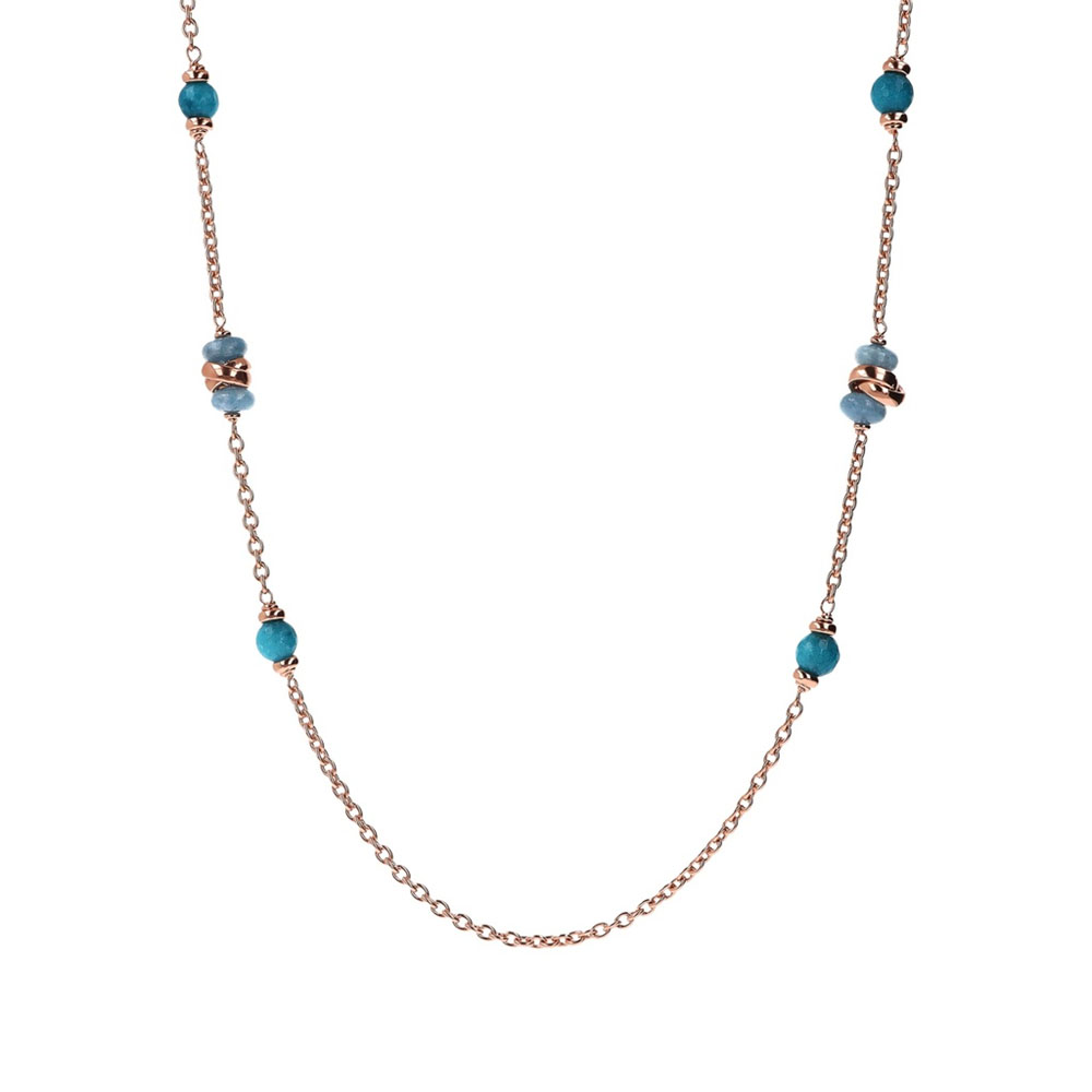 collana lunga da donna con pietre blu bronzallure wsbz02249.qt