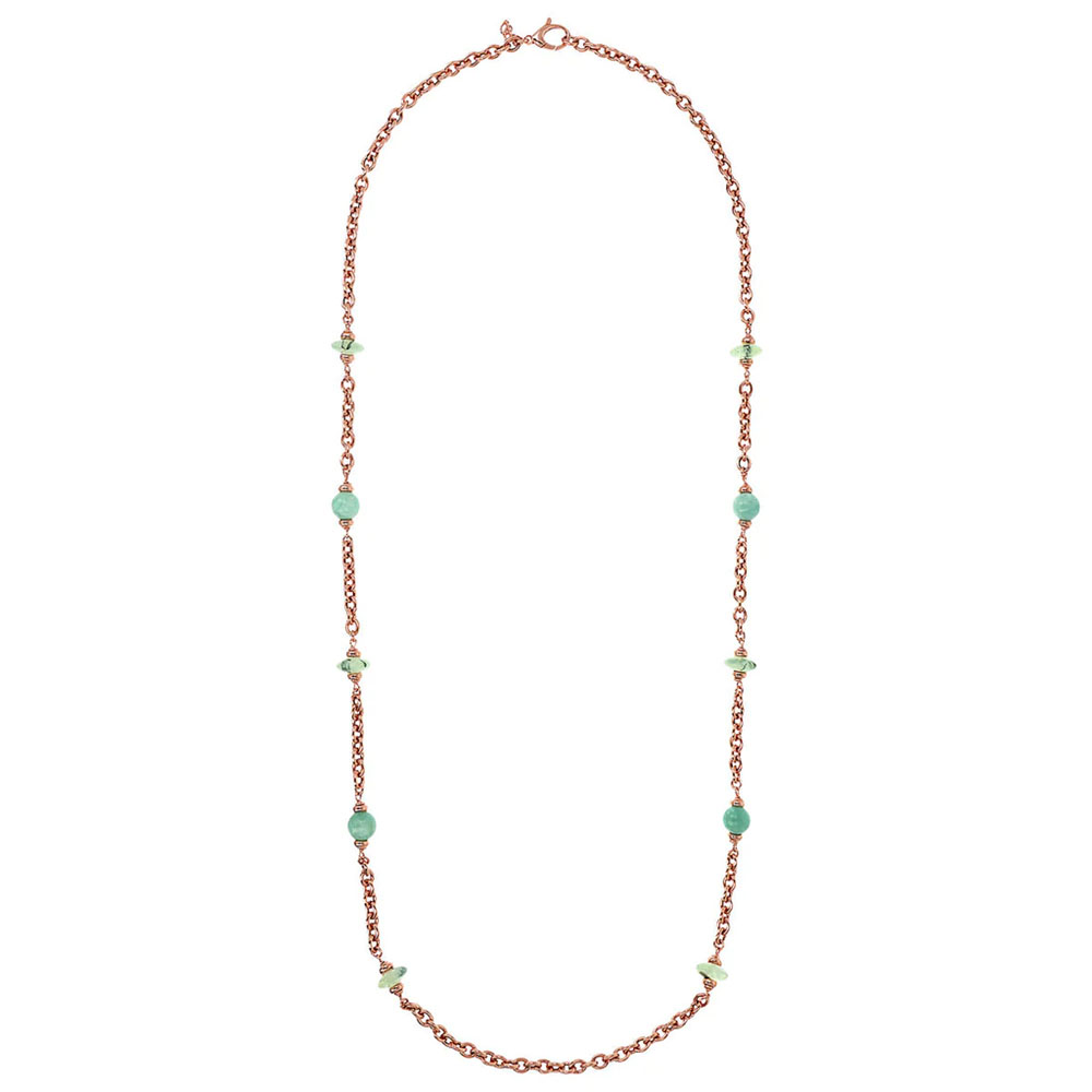 collana lunga da donna con pietre verdi bronzallure wsbz02277.grn-qt