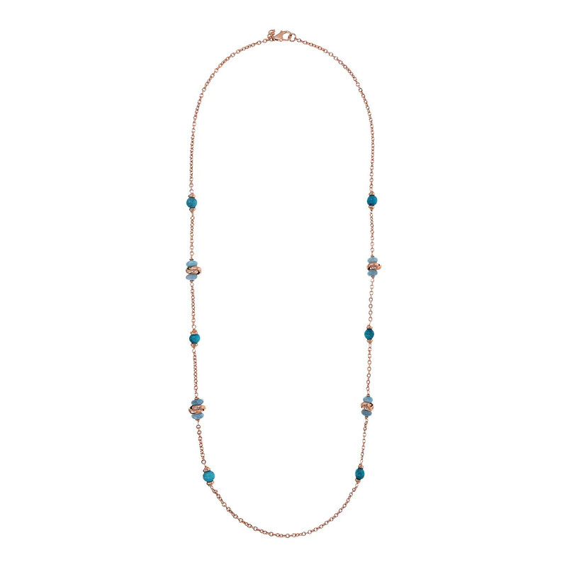 collana lunga da donna con pietre blu bronzallure wsbz02249.qt