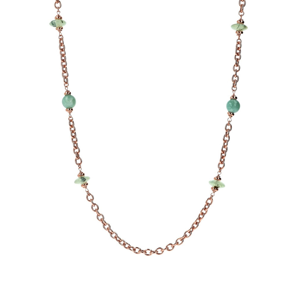 collana lunga da donna con pietre verdi bronzallure wsbz02277.grn-qt