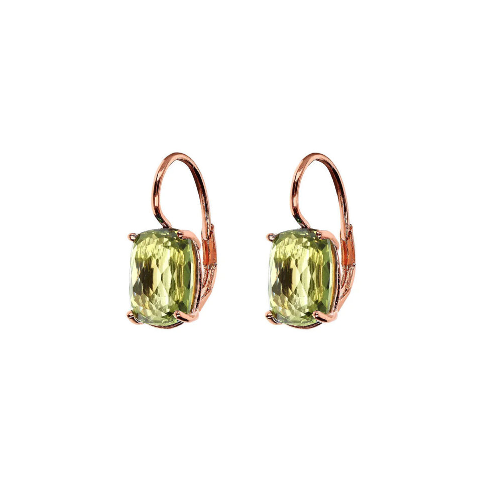 orecchini pendenti a monachella con pietra peridoto verde oliva bronzallure wsbz02289.pe