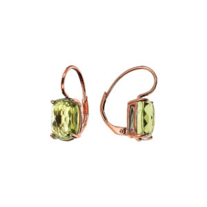 orecchini pendenti a monachella con pietra peridoto verde oliva bronzallure wsbz02289.pe