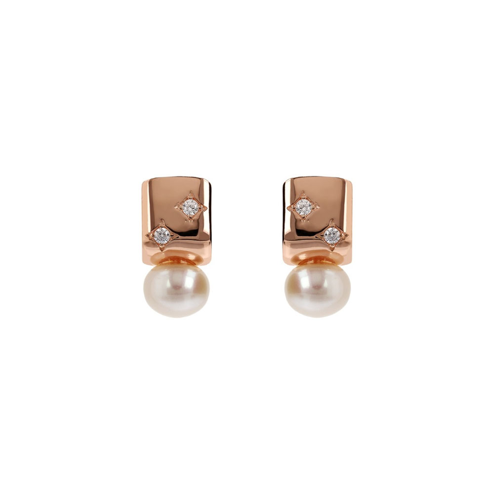 orecchini oro rosa e perle bianche bronzallure wsbz02226.wprl