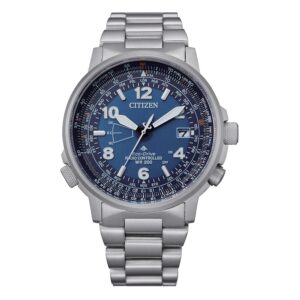 orologio uomo citizen eco drive radiocontrollato acciaio blu cb0240-88l