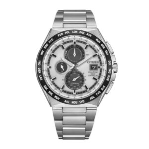 orologio uomo citizen eco drive radiocontrollato super titanio bianco at8 at8238-84a