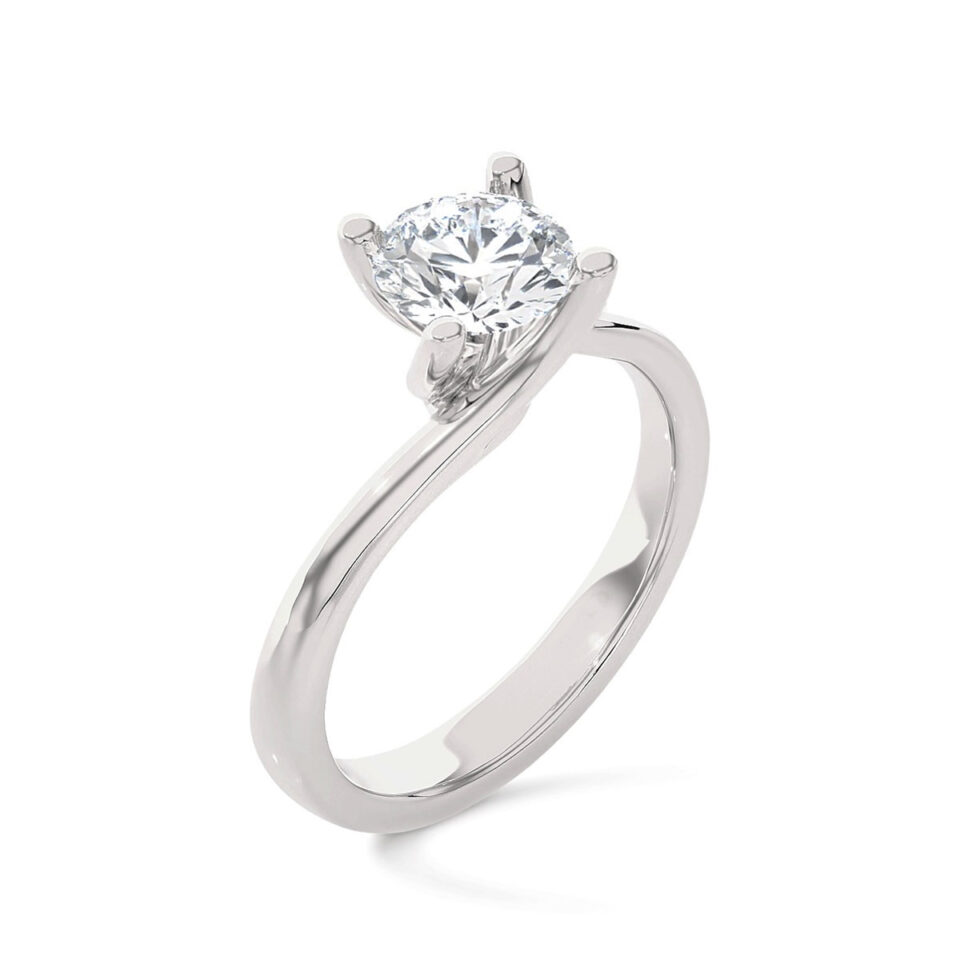 anello solitario fidanzamento oro bianco diamante 1 carato certificato