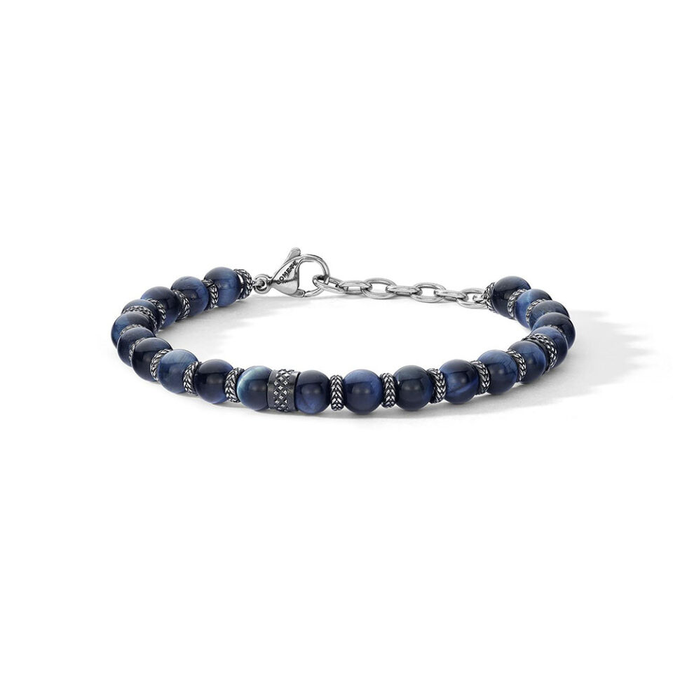 Bracciale-in-acciaio-con-Pvd-gun-metal-e-lapislazzuli-blu-UBR-1244