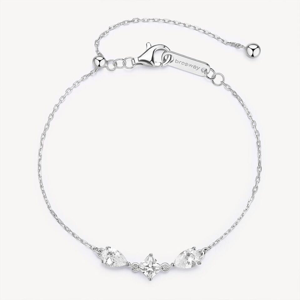 bracciale donna Brosway fancy in argento con zirconi bianchi a goccia fiw116