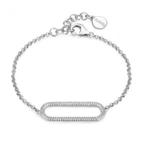 bracciale donna rosato con barretta link collezione bianca rzbi15 in argento e zirconi