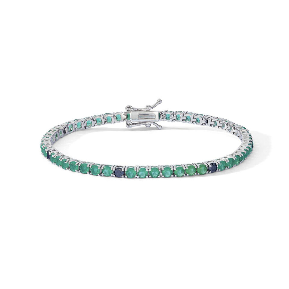 bracciale-tennis-argento-comete-zirconi-verdi-neri-ubr-1254