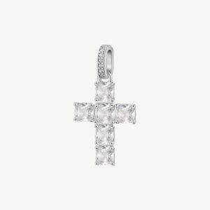 ciondolo charm croce da donna Brosway in argento con zirconi bianchi fiw119