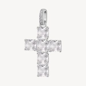 ciondolo charm croce da donna Brosway in argento con zirconi bianchi fiw21