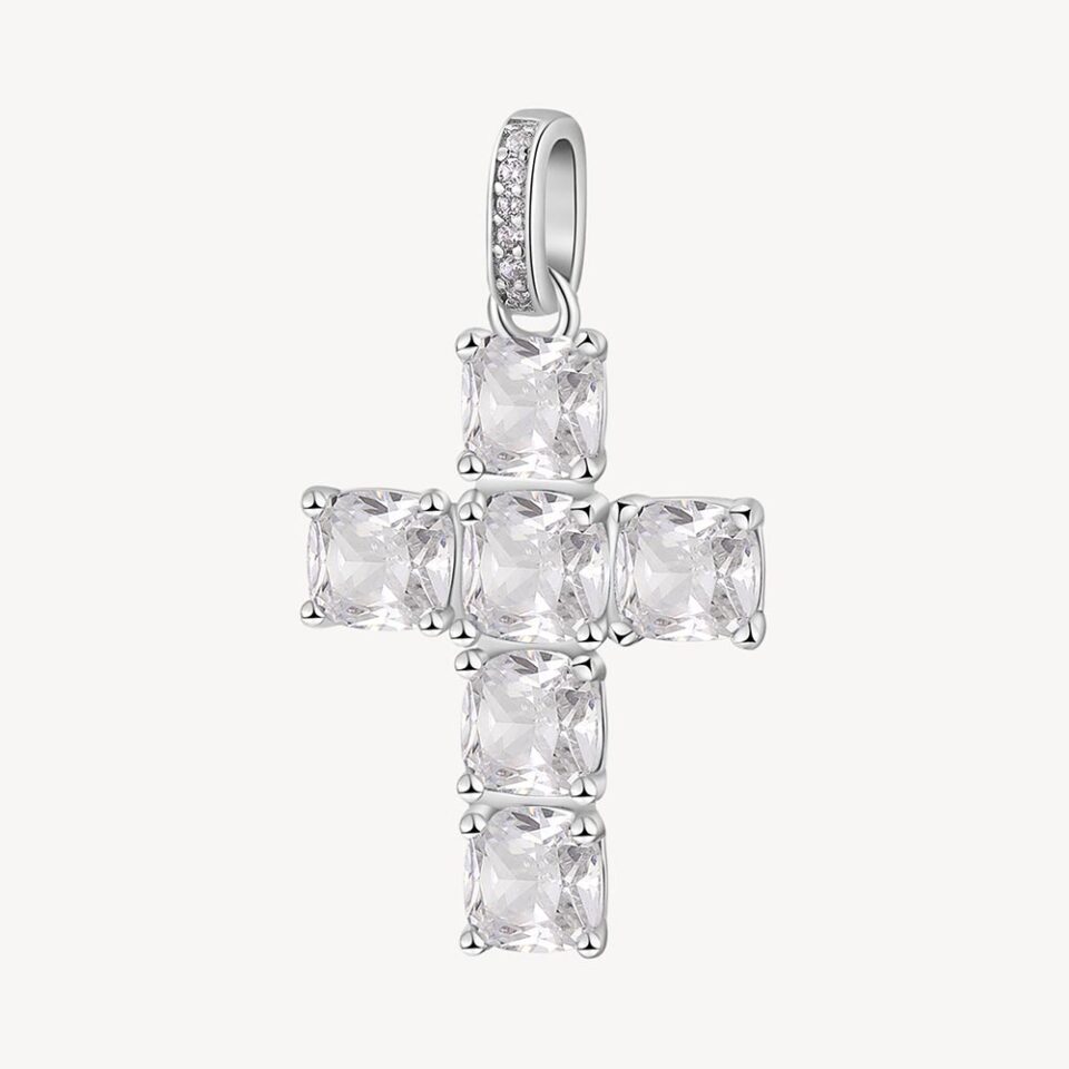 ciondolo charm croce da donna Brosway in argento con zirconi bianchi fiw21