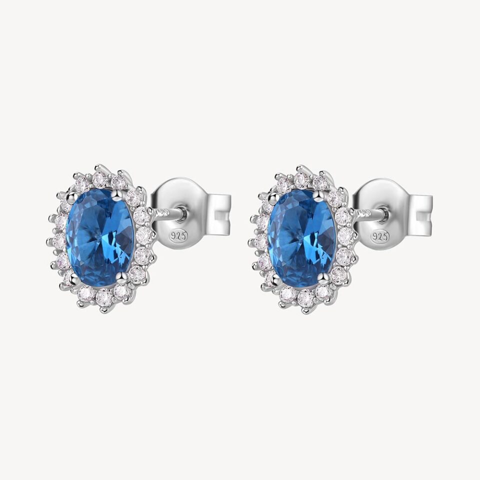 Orecchini Brosway in argento con zirconi blu zaffiro e bianchi ffb12