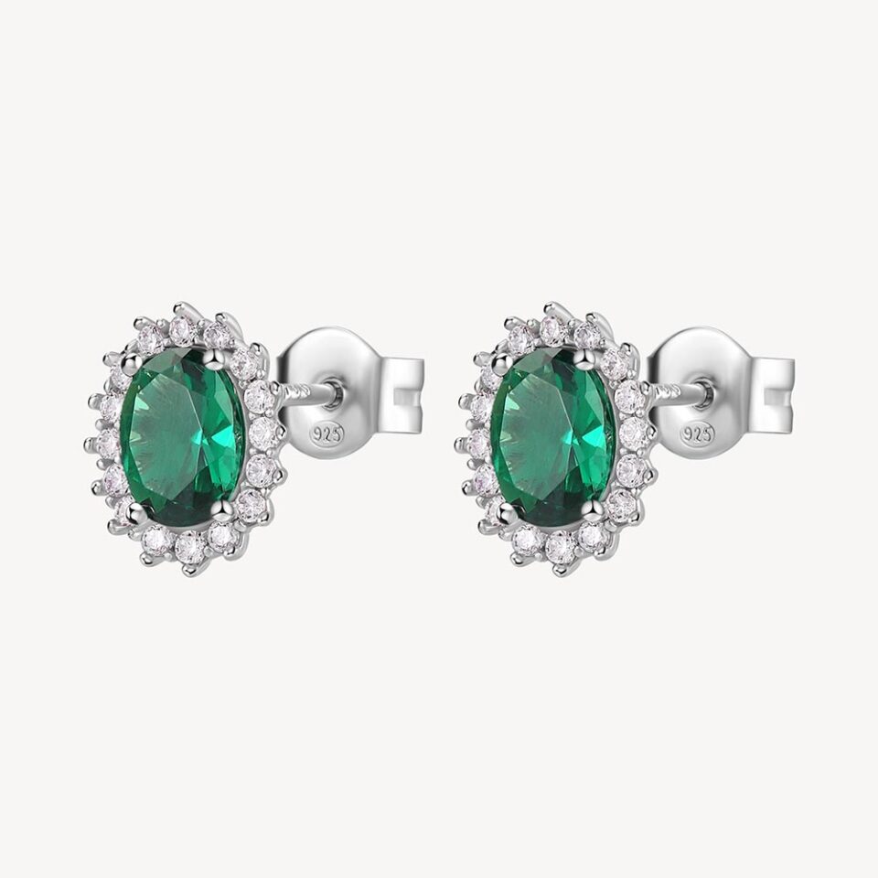 orecchini brosway gioielli in argento con zirconi verde smeraldo modello flg14