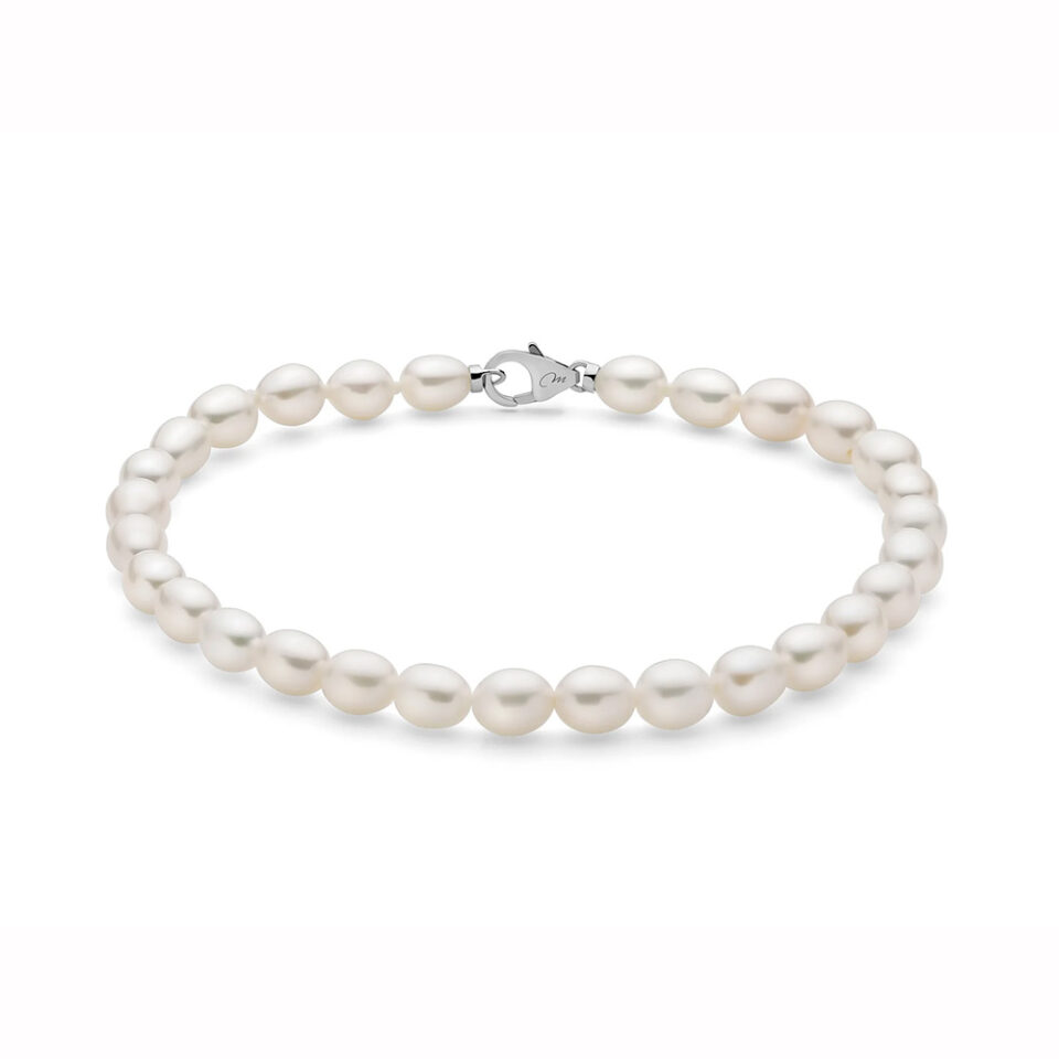 bracciale donna perle pepite qualità oriente di miluna con dettagli in argento pbr3638b