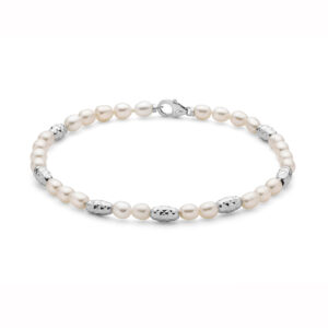 bracciale donna perle pepite qualità oriente di miluna con dettagli in argento pbr3642b