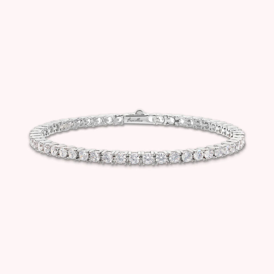 bracciale tennis donna bronzallure placcato oro bianco con zirconi bianchi wsbz02485.wr